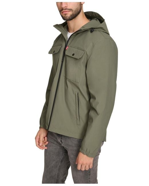 Levi's Green Hooded Rain Jacket for men