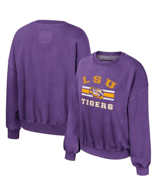 Colosseum Athletics Lsu Tigers Audrey Washed Pullover Sweatshirt in