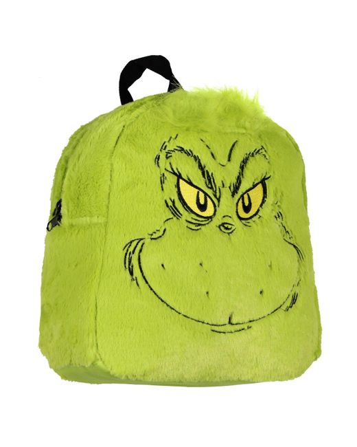 The Grinch Embroidered Smiling Face W/ 3d Hair Tuft Fuzzy Soft Mini ...