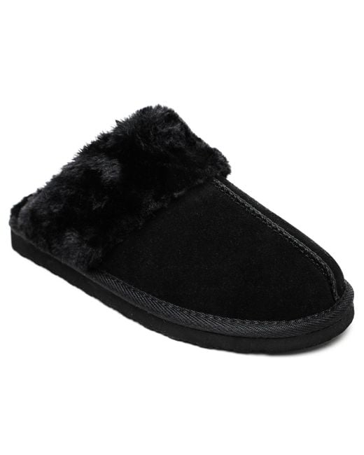Minnetonka Black Chesney Slippers