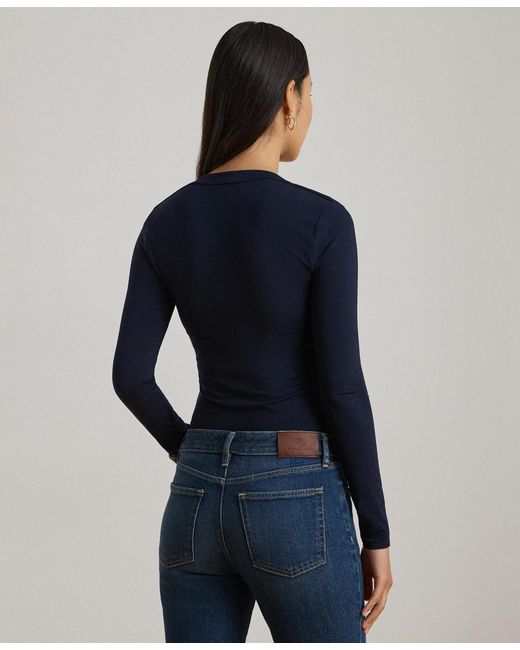 Ralph Lauren Blue Square Neck Top