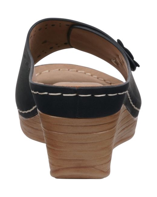 Gc Shoes Black Vega Floral Wedge Sandals