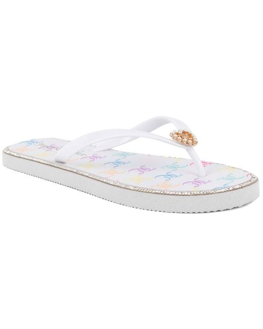 Juicy Couture White Starlight Flip Flops