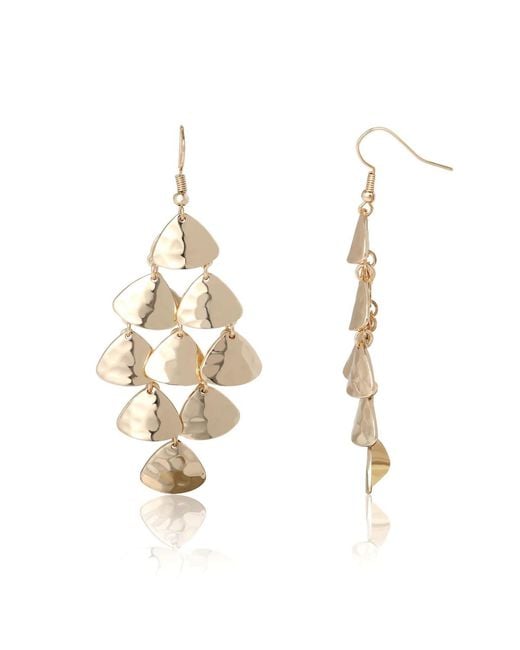 BCBGeneration Metallic Layered Triangle Drop Earrings