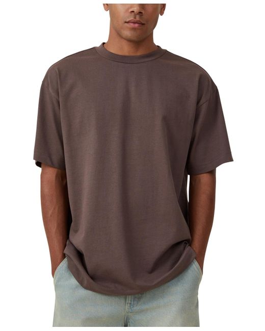 Cotton On Brown Box Fit Plain T-shirt for men