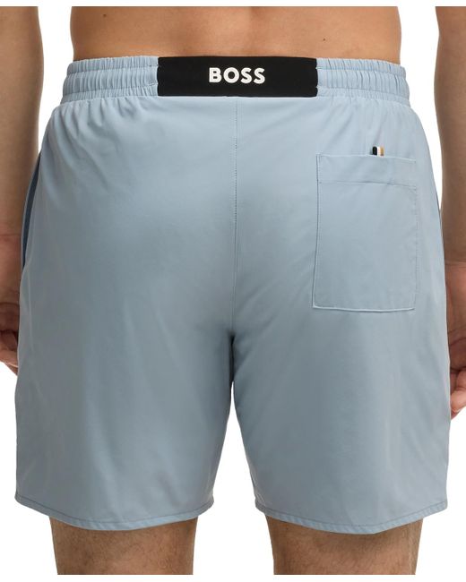 Boss Blue Boss By Rubber Logo Badge Swimsuit for men