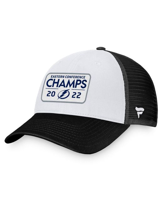 Fanatics Black Tampa Bay Lightning 2022 Eastern Conference Champions Locker Room Trucker Adjustable Hat for men
