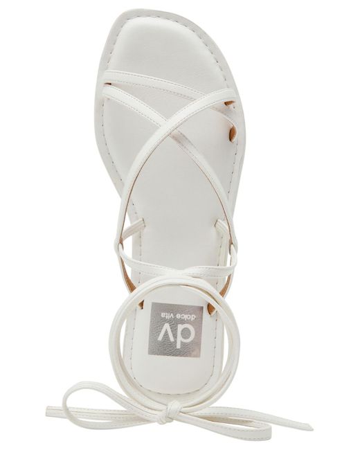 Dolce Vita White Juleah Strappy Gladiator Flat Sandals