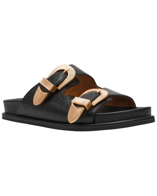 Dolce Vita Brown Percy Double Buckle Footbed Sandals
