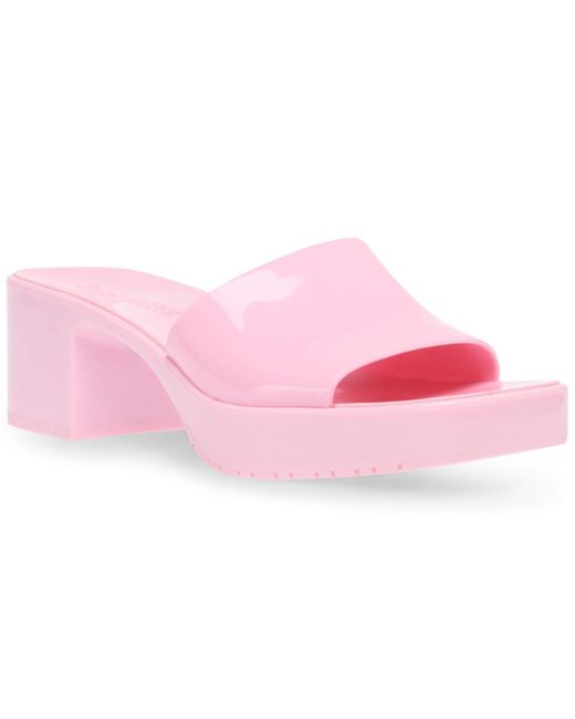 Steve Madden Harlin Jelly Block-heel Sandals in Pink | Lyst