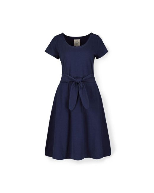 Hope & Henry Blue Tie-waist Knit Dress