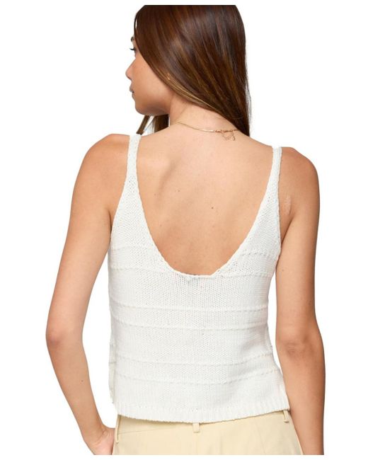 Edikted White Mikinley Split Front Knit Tank Top