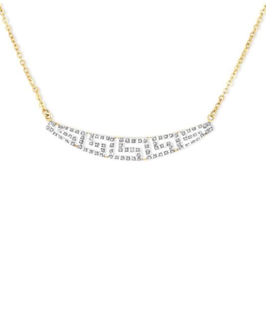 Macy's Metallic 14k Gold Necklace, Diamond Accent Tapered Greek Key Necklace