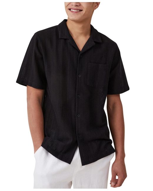 Cotton On Black Palma Short Sleeve Shirt for men
