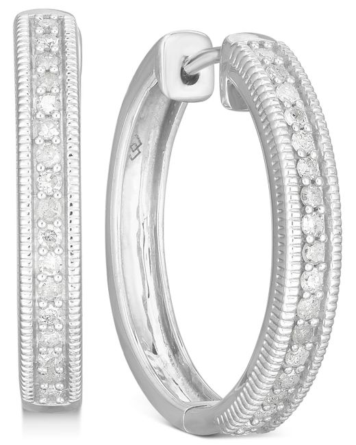Macy's Metallic Diamond Hoop Earrings (1/2 Ct. T.w.
