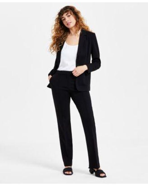 BarIII Blue Single Button Blazer Scoop Neck Camisole High Rise Compression Pants Exclusively At Macys
