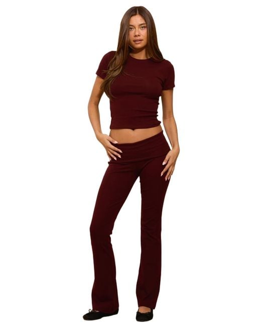 Edikted Ivanne Foldover Flared Pants