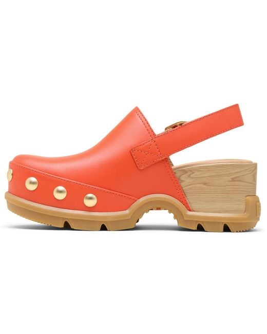 Sorel Orange Roamn Studded Slip On Clogs