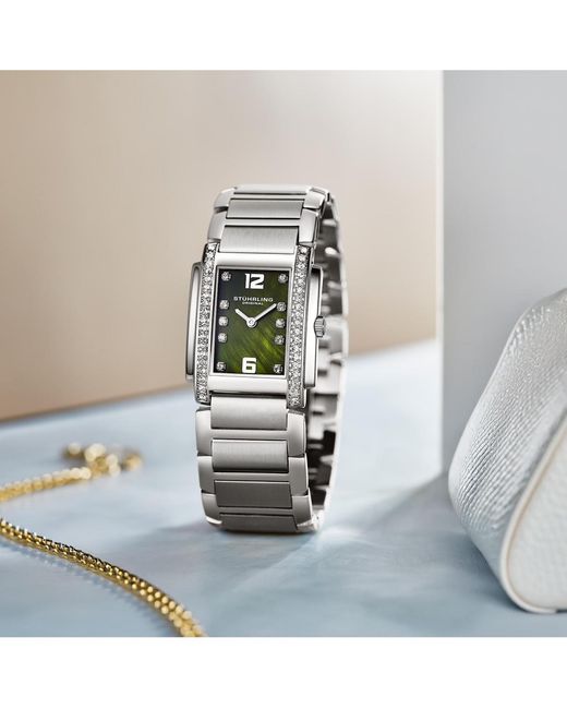 Stuhrling Green Serafine 4089.3 S Rectangular Quartz Watch