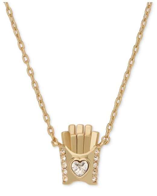 Kate Spade Metallic Cubic Zirconia Happy Fry-day Pendant Necklace