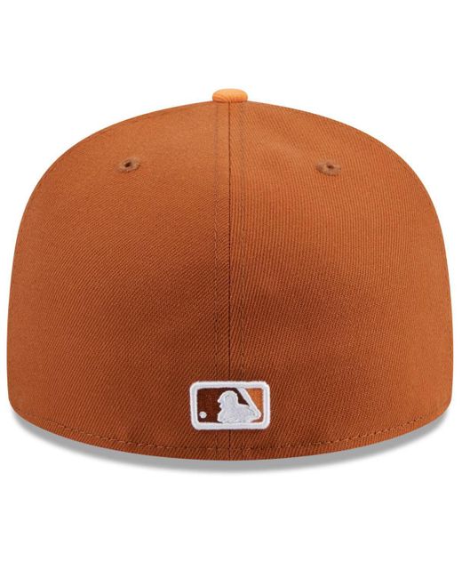 KTZ Brown/orange Cincinnati Reds Spring Color Basic Two-tone 59fifty Fitted Hat for men