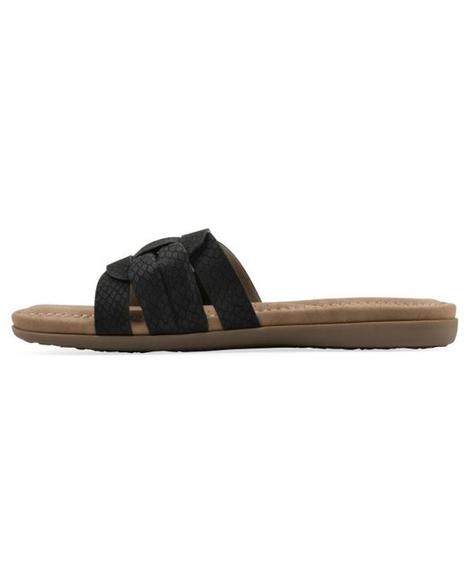 White Mountain Brown Fraley Slide Slip-on Sandals