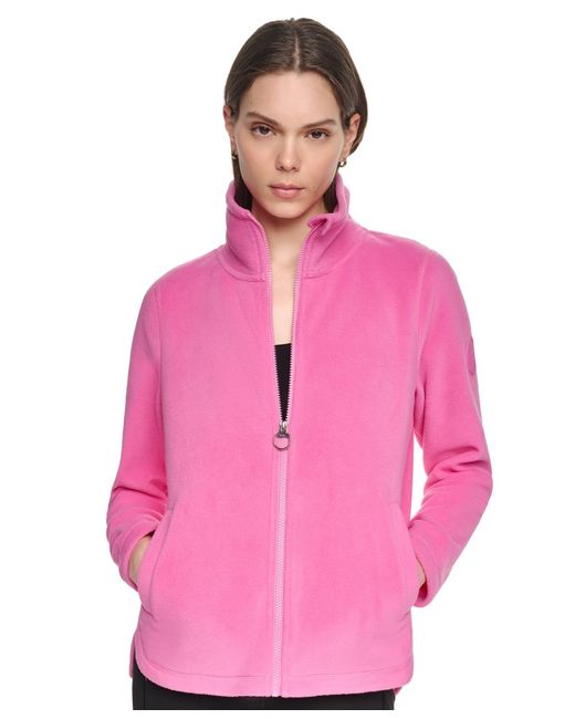 DKNY Pink Collared Zipper-front Jacket