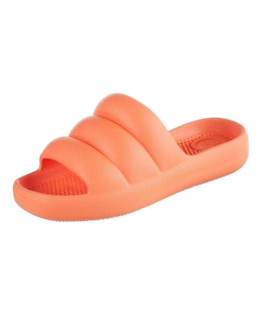 Totes Orange Molded Puffy Slide