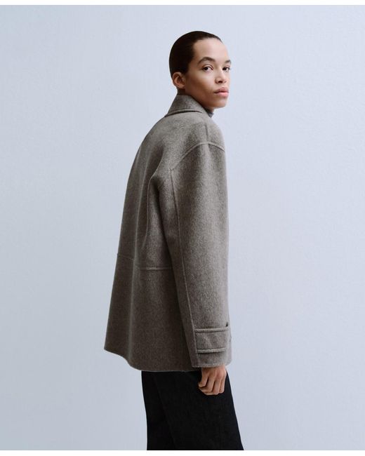 Mango Gray Pockets Wool Jacket