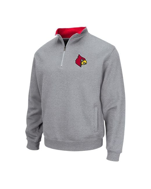 Colosseum Athletics Heathered Gray Louisville Cardinals Tortugas Team Logo  Quarter-zip Jacket for Men