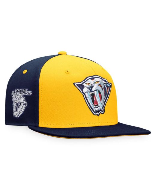 Fanatics Yellow Branded Gold/navy Nashville Predators Authentic Pro Special Edition Snapback Hat for men
