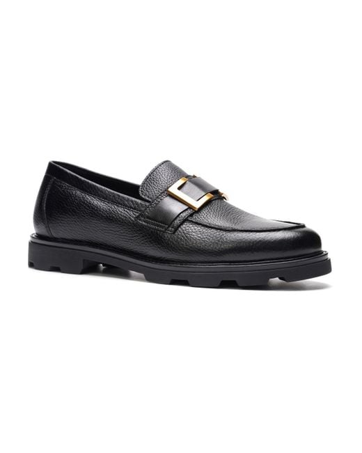 A. Veer Black Chris Leather Loafers for men