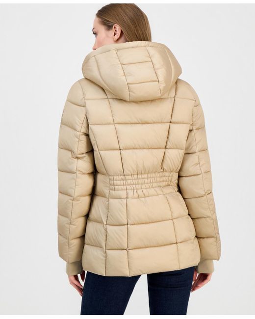 Calvin Klein Natural Packable Hooded Drawstring Puffer Jacket