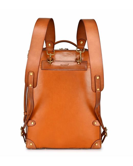 Old Trend Orange Speedwell Medium Leather Trunk Backpack