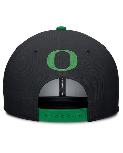 Nike Black/green Oregon Ducks 2025 Sideline Campus Pro Local Snapback Hat for men