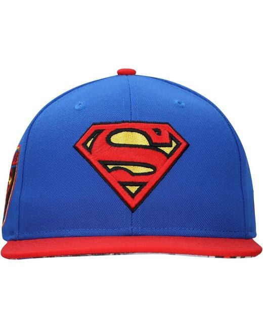 Lids Blue And Superman Comic Under Visor Snapback Hat