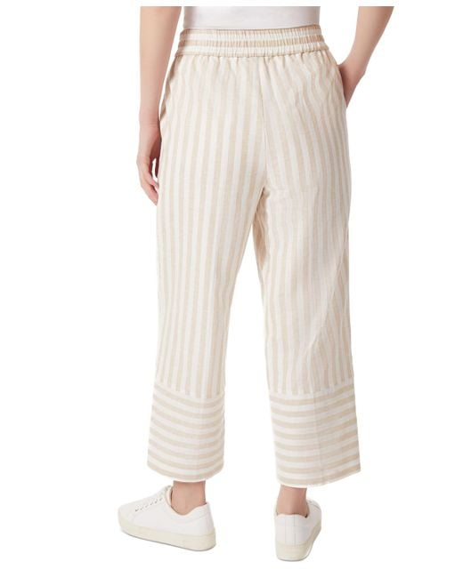 Jones New York Natural Striped Pull-on Cropped Trousers