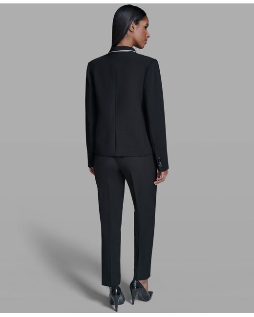 Karl Lagerfeld Black Karl Lagerfeld Reverse Lapel One Button Blazer