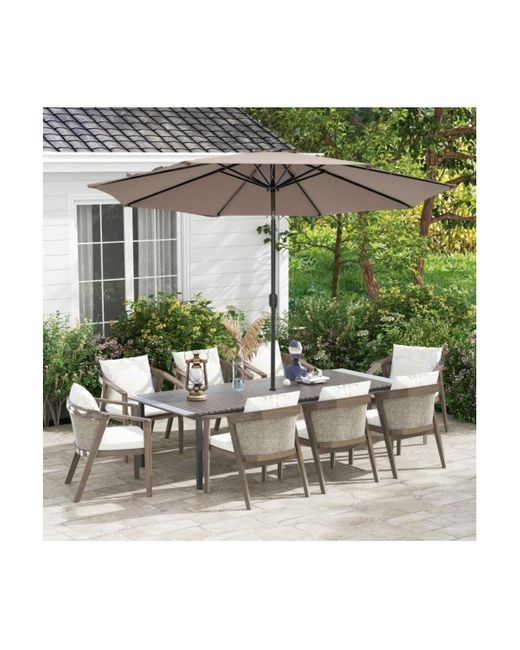 Mondawe Gray 10 Feet Outdoor Patio Umbrella