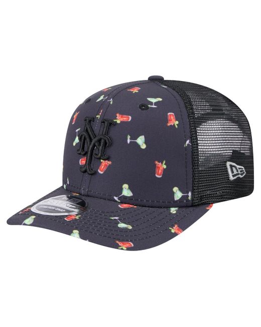 KTZ Blue New York Mets Adventure Drinks Pattern 9seventy Stretch-snap Hat for men
