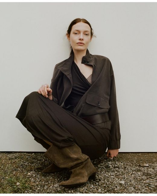 Mango Brown Pockets Oversized Jacket