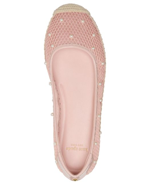 Kate Spade Pearl Fishnet Espadrille Flats in Pink | Lyst