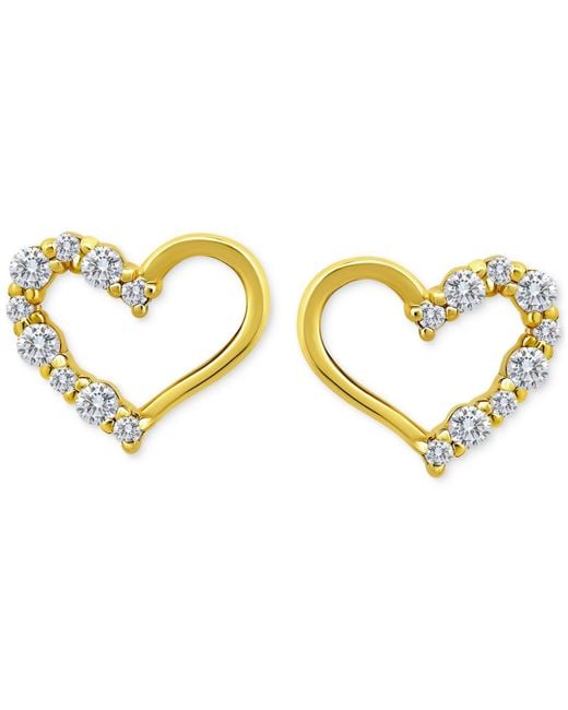 Giani Bernini Metallic Cubic Zirconia Open Heart Stud Earrings