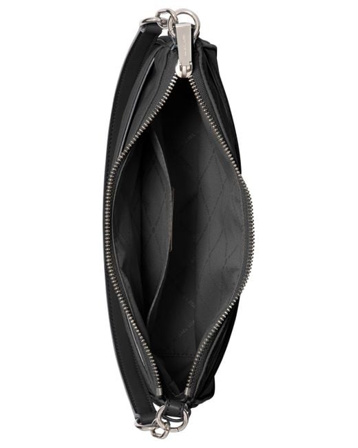 Michael Kors Black Michael Jet Set Small Top Zip Nylon Pouchette Crossbody