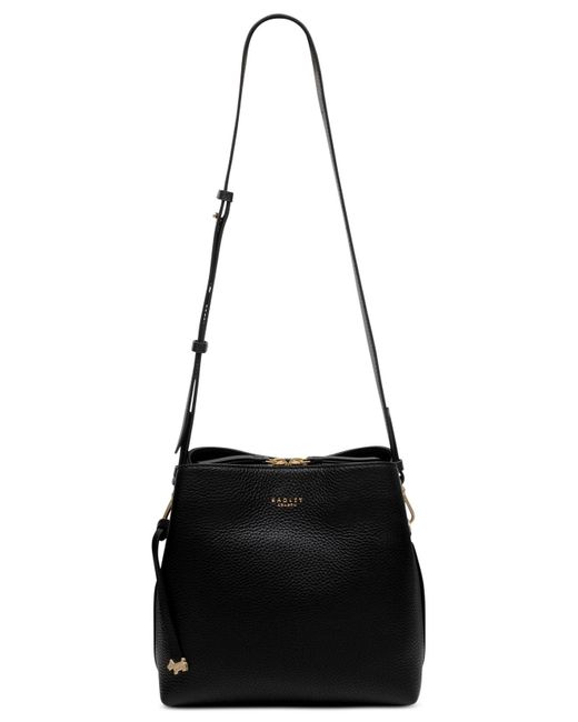 Radley Dukes Place Medium Pebble Leather Compartment Crossbody in Black