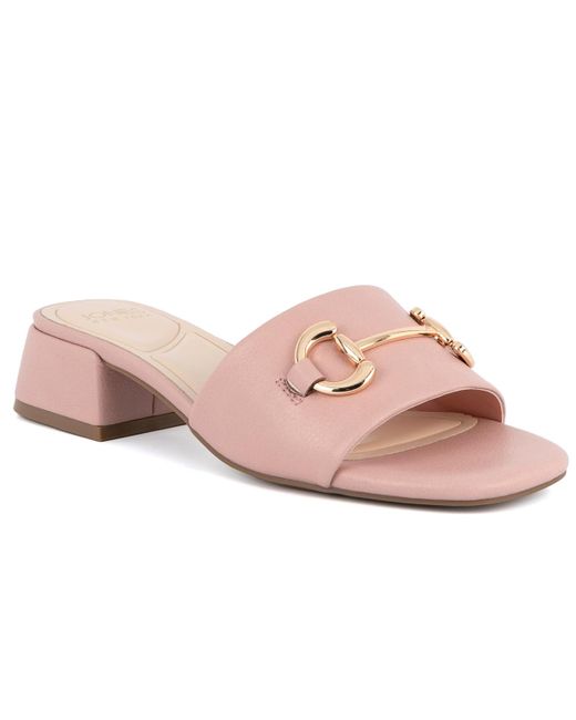 Jones New York Pink Uniqua Block Heel Dress Sandals