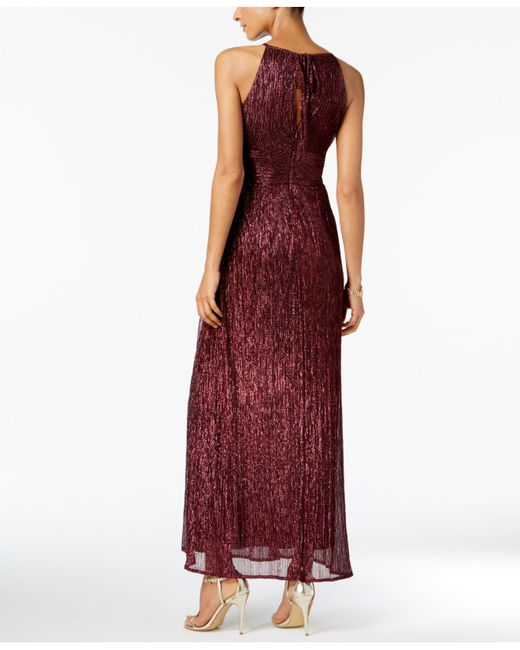 Synthetic Petite Metallic Knit Gown 