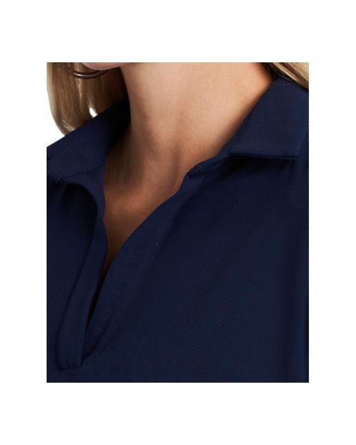 Msk Blue Petite Grommet Pocket 3/4-sleeve Shift Dress