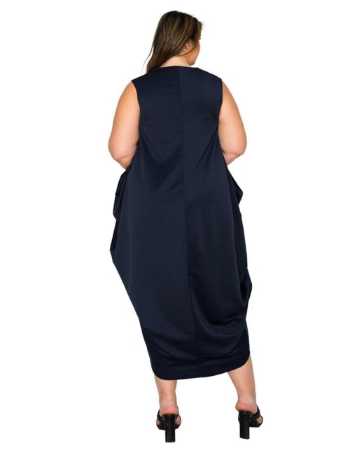 L I V D Blue Plus Size Clover Sleeveless Bubble Hem Dress