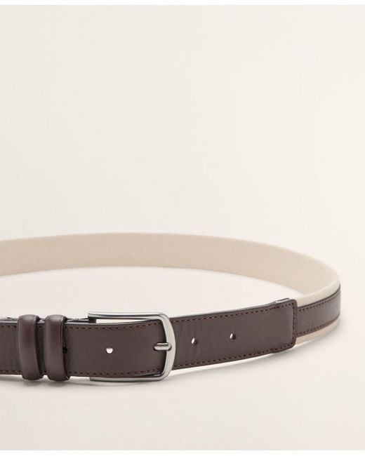 Mango Natural Leather Mixed Belt for men